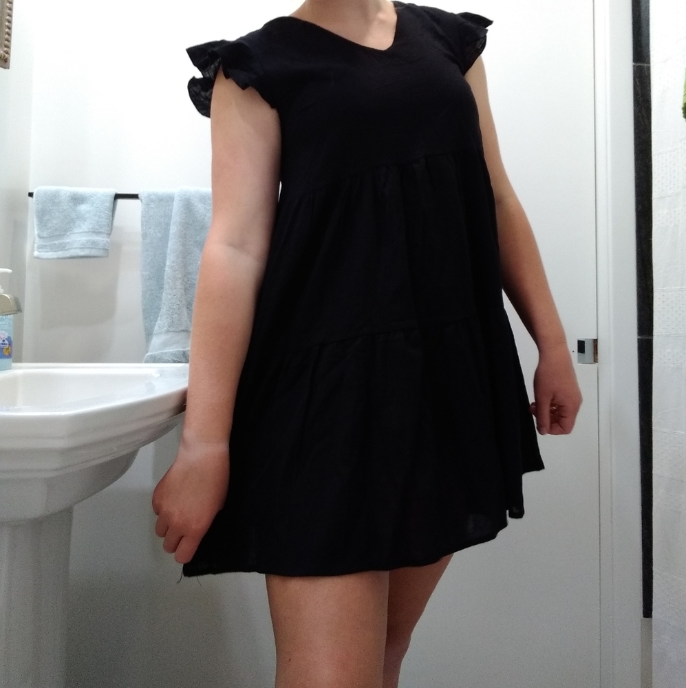 NWOT Black Babydoll Dress - Picture 3 of 3